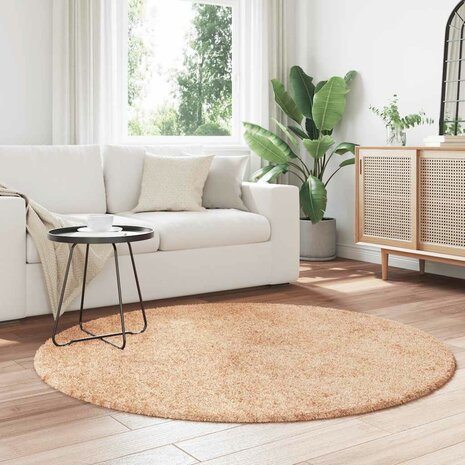 Hoogpolig vloerkleed NAVARRA 160x160 cm polyester beige 3