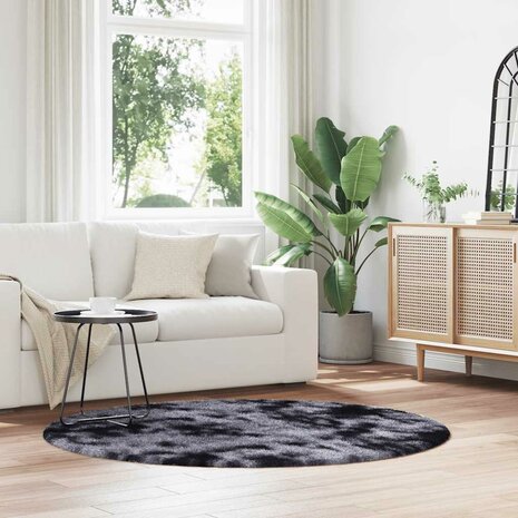 Hoogpolig vloerkleed NAVARRA 160x160 cm polyester donkergrijs 1