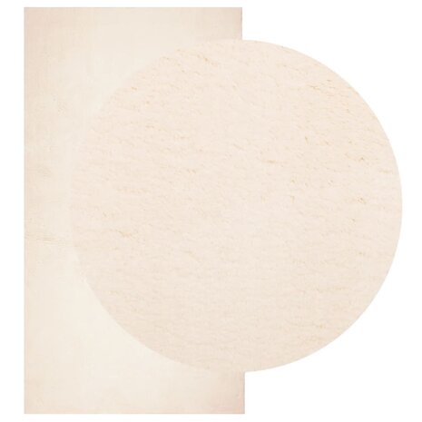 Vloerkleed HUARTE laagpolig zacht wasbaar 80x150 cm beige 3