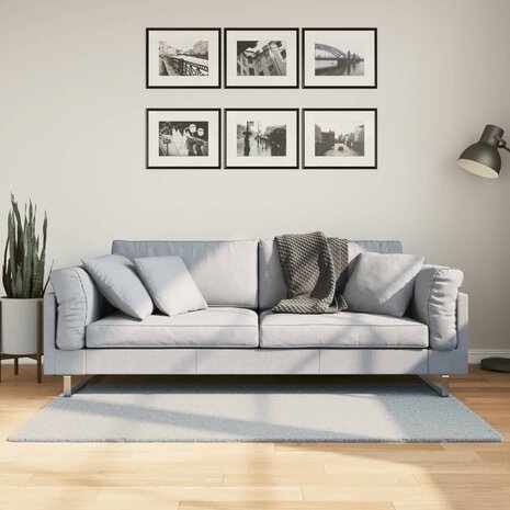 Vloerkleed HUARTE laagpolig zacht wasbaar 80x150 cm blauw 1