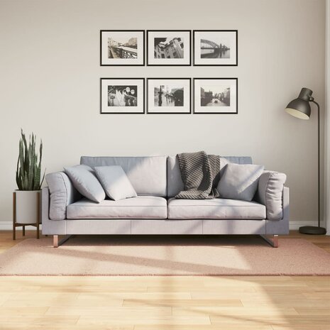 Vloerkleed HUARTE laagpolig zacht wasbaar 100x200 cm roze 1