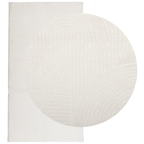 Vloerkleed IZA laagpolig Scandinavisch 80x150 cm crèmekleurig 3