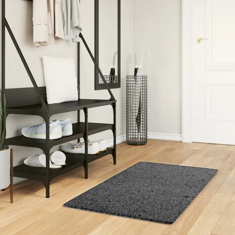 Vloerkleed OVIEDO laagpolig 60x110 cm antracietkleurig 1