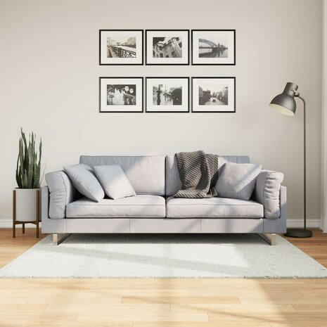 Vloerkleed OVIEDO laagpolig 120x170 cm crèmekleurig 1