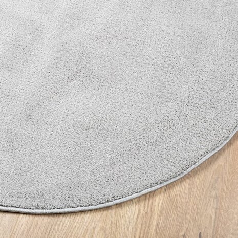 Vloerkleed OVIEDO laagpolig Ø 120 cm grijs 4
