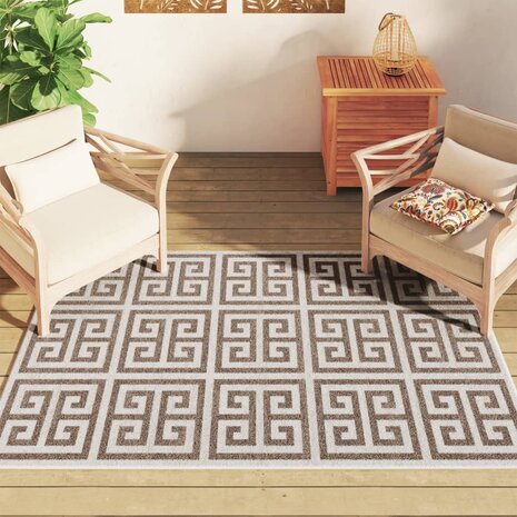 Vloerkleed voor binnen buiten laagpolig 120x180 cm meerkleurig 3