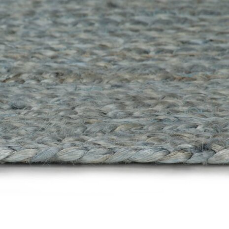 Vloerkleed handgemaakt rond 90 cm jute olijfgroen 3