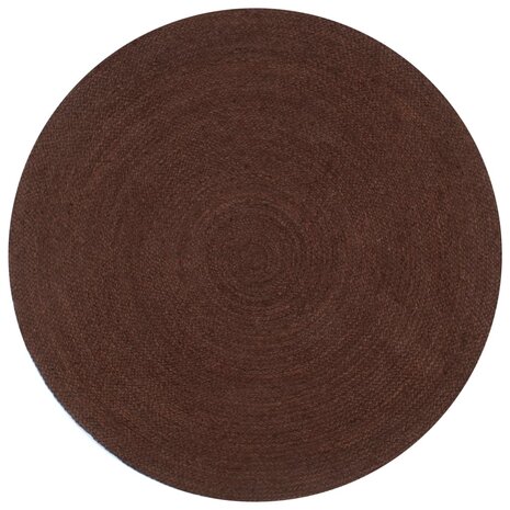 Vloerkleed handgemaakt rond 150 cm jute bruin 1