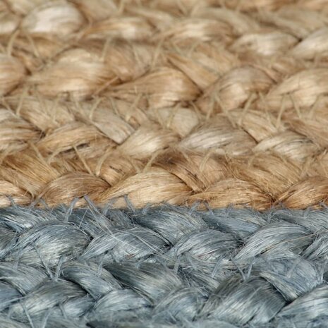 Vloerkleed handgemaakt met olijfgroene rand 150 cm jute 5