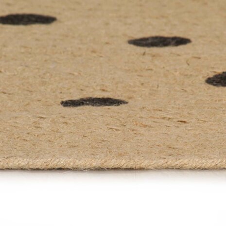 Vloerkleed handgemaakt met print polkadot 150 cm jute 3