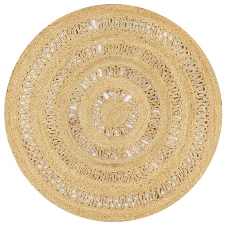 Vloerkleed handgemaakt 120 cm gevlochten jute 1