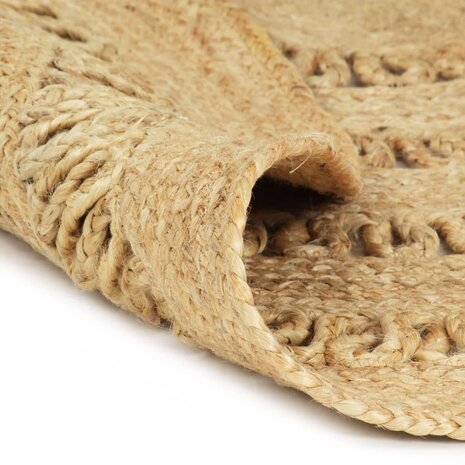 Vloerkleed handgemaakt 120 cm gevlochten jute 2