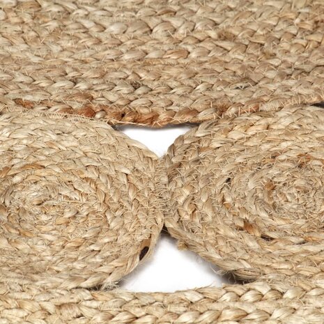 Vloerkleed handgemaakt 120 cm gevlochten jute 5