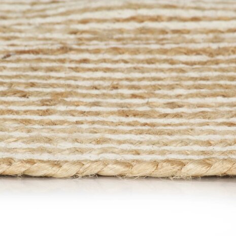 Vloerkleed handgemaakt met spiraal ontwerp 150 cm jute wit 3