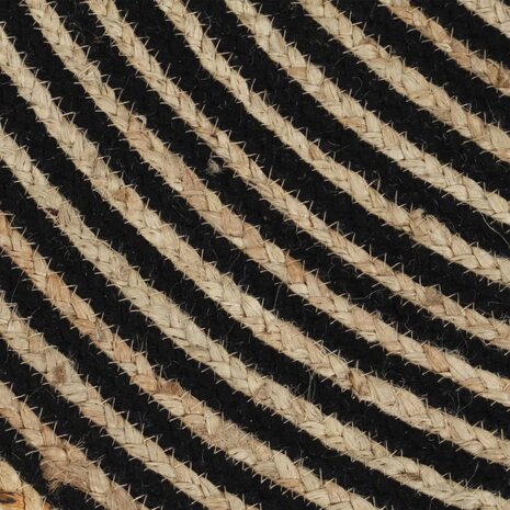 Vloerkleed handgemaakt met spiraal ontwerp 90 cm jute zwart 5