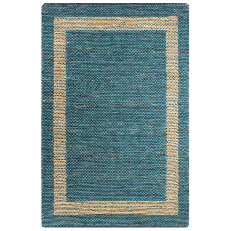 Vloerkleed handgemaakt 160x230 cm jute blauw 1