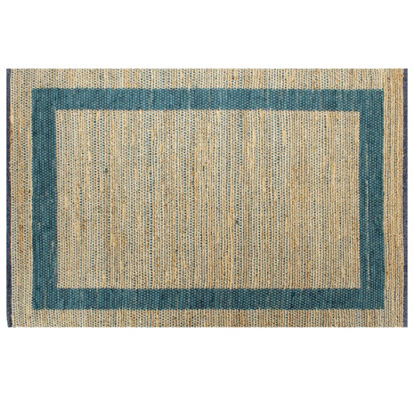 Vloerkleed handgemaakt 160x230 cm jute blauw 2