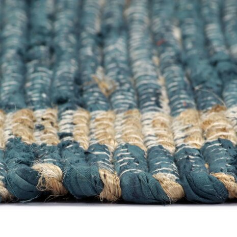 Vloerkleed handgemaakt 160x230 cm jute blauw 4