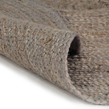 Vloerkleed handgemaakt rond 180 cm jute grijs 2
