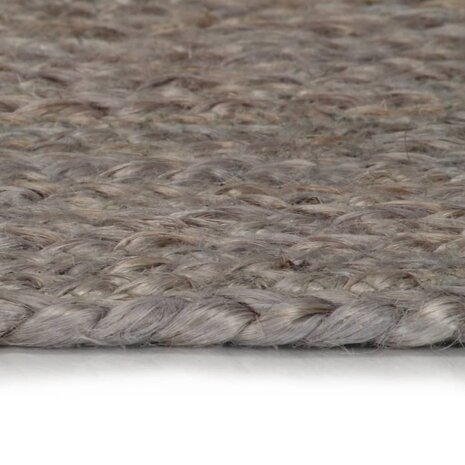 Vloerkleed handgemaakt rond 210 cm jute grijs 3