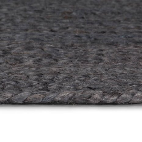 Vloerkleed handgemaakt rond 210 cm jute donkergrijs 3
