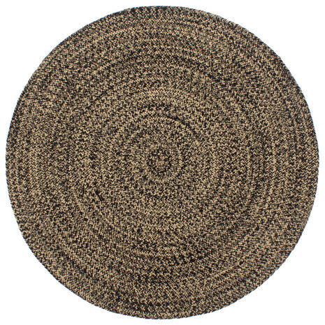 Vloerkleed handgemaakt 210 cm jute zwart en bruin 1