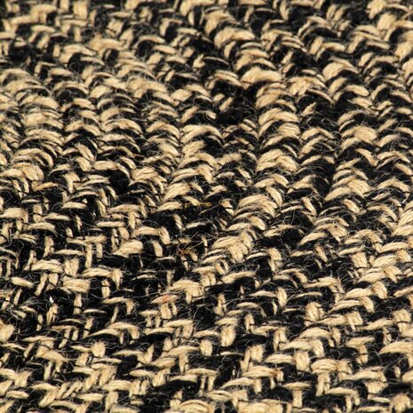 Vloerkleed handgemaakt 210 cm jute zwart en bruin 4