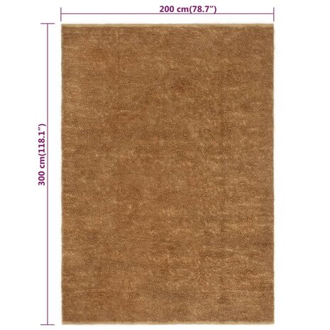 Vloerkleed lussenpool handgemaakt 200x300 cm jute en katoen 9