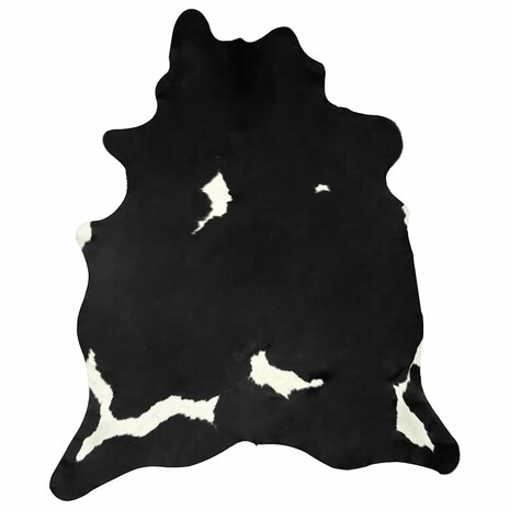 Vloerkleed 150x170 cm echte runderhuid zwart en wit 5
