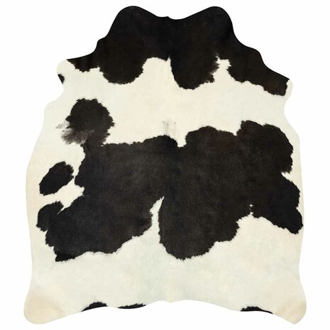 Vloerkleed 150x170 cm echte runderhuid zwart en wit 7