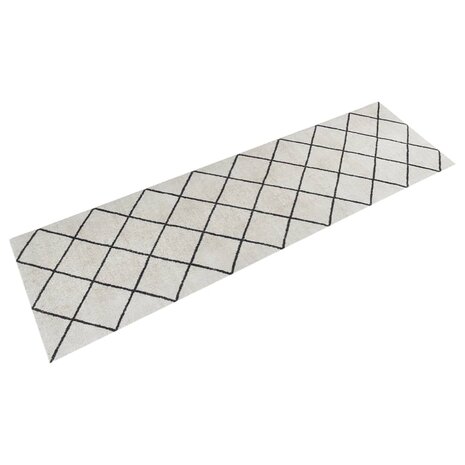 Keukenmat wasbaar geblokt 45x150 cm fluweel 1