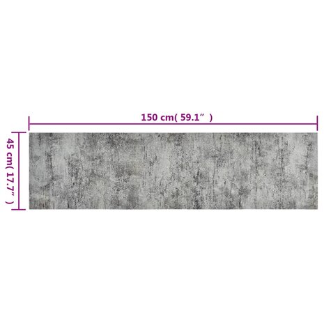 Keukenmat wasbaar betonprint 45x150 cm fluweel 5