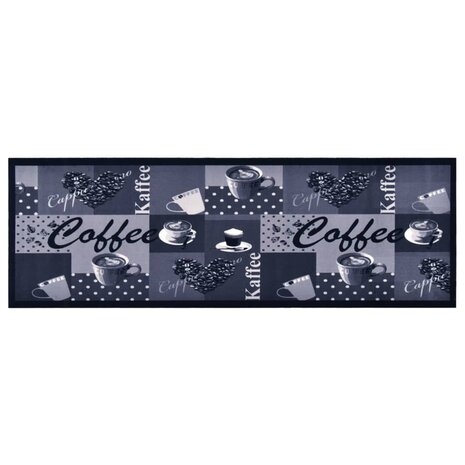 Keukenmat wasbaar Coffee 60x180 cm blauw 1