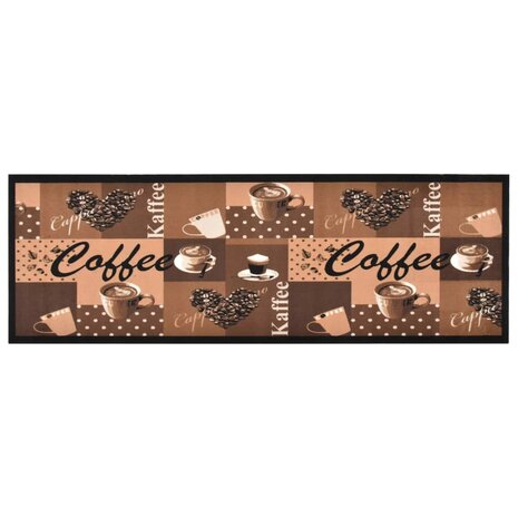 Keukenmat wasbaar Coffee 60x180 cm bruin 1