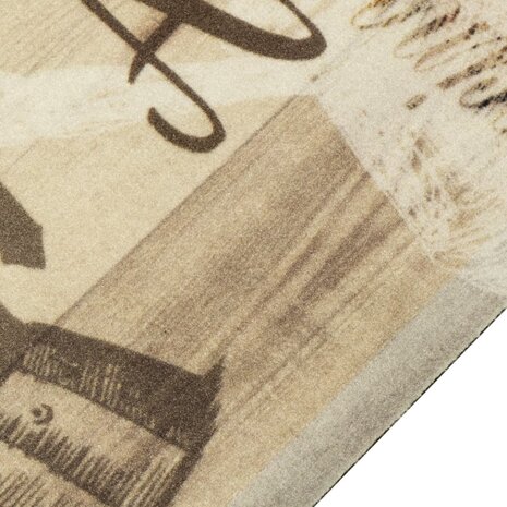 Keukenmat wasbaar koffieprint 60x180 cm fluweel bruin 3