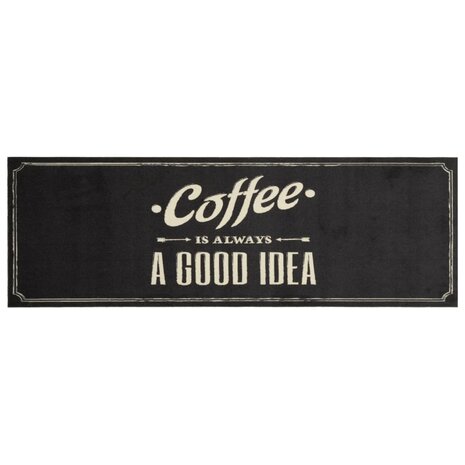 Keukenmat wasbaar koffietekst 60x180 cm fluweel 2