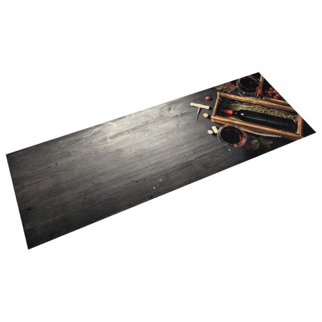 Keukenmat wasbaar wijnflesprint 60x180 cm fluweel 1