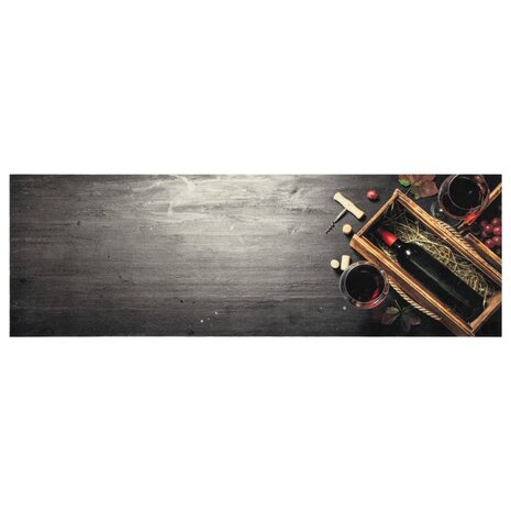 Keukenmat wasbaar wijnflesprint 60x180 cm fluweel 2