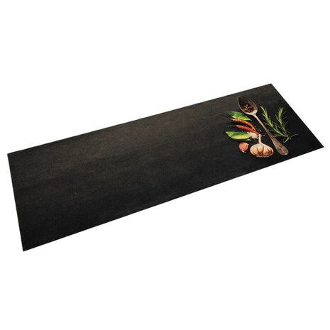 Keukenmat wasbaar kruidenprint 60x180 cm fluweel 1