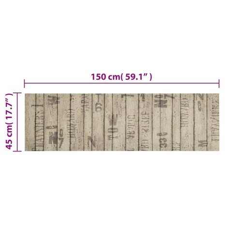 Keukenmat wasbaar hekprint 45x150 cm fluweel 5