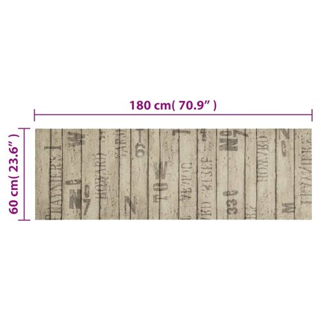 Keukenmat wasbaar hekprint 60x180 cm fluweel 5