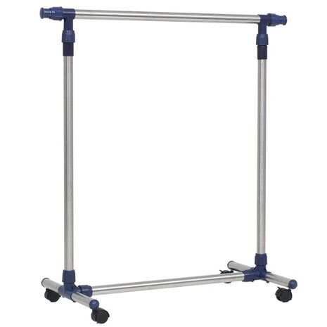 Kledingrek verstelbaar 165x44x150 cm roestvrij staal zilver 4