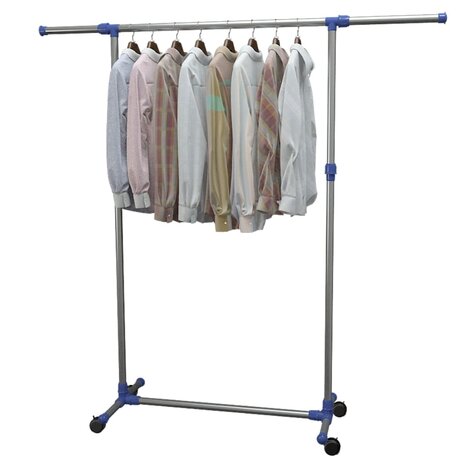 Kledingrek verstelbaar 165x44x150 cm roestvrij staal zilver 7