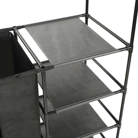 Kledingrek 87x44x158 cm staal en ongeweven stof zwart 4