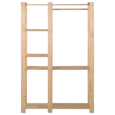 Kledingrek 110x38x170 cm massief grenenhout 3