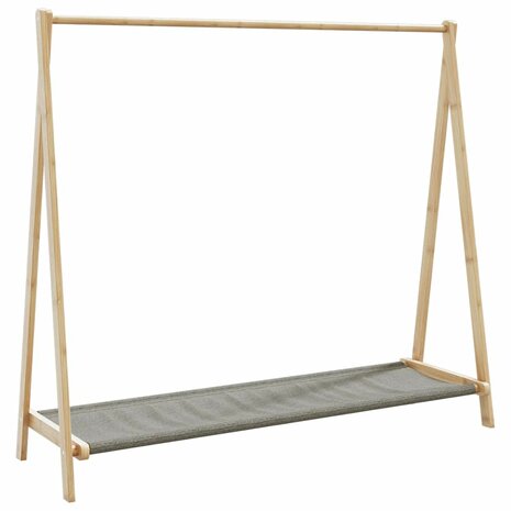 Kledingrek met schappen 106x34x102 cm bamboe 1