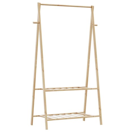 Kledingrek met schappen 96x45,5x150,5 cm bamboe 1