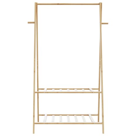 Kledingrek met schappen 96x45,5x150,5 cm bamboe 4