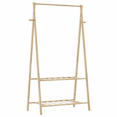 Kledingrek met schappen 96x45,5x150,5 cm bamboe 6