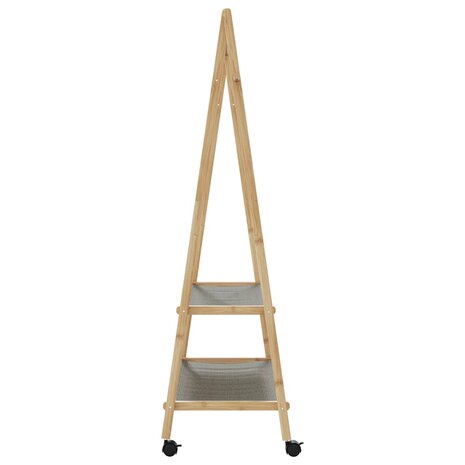 Kledingrek met schappen en wielen 96x45,5x155,5 cm bamboe 5